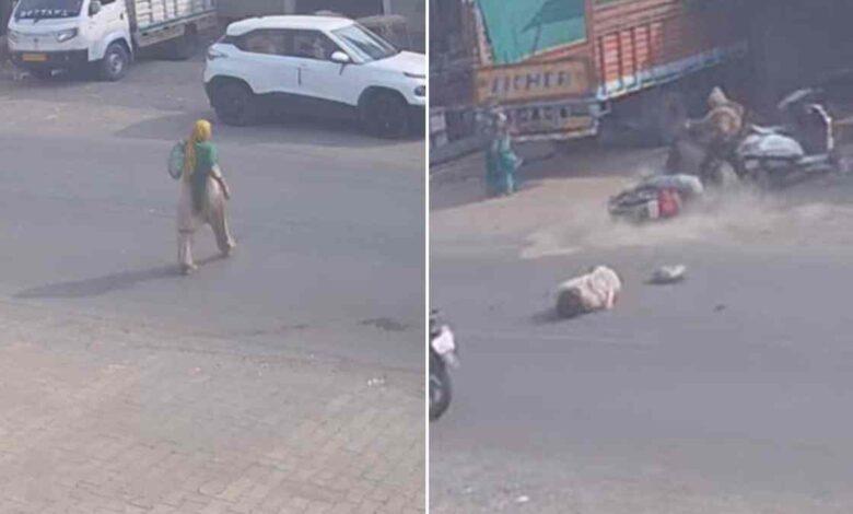 मनावर में सड़क हादसा तेज रफ्तार बाइक से महिला की मौत