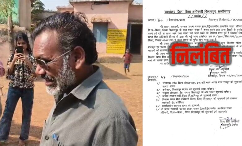 शाला में अनुशासनहीनता और दुर्व्यवहार, प्रधान पाठक को निलंबित किया गया