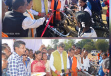 भाजपा प्रदेश अध्यक्ष देव ने 209 छात्राओं को किया साइकिल वितरण