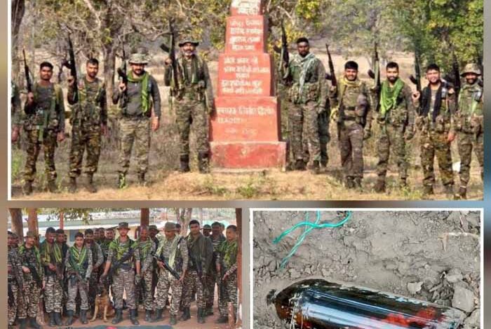 नक्सलियों द्वारा लगाये गये आईईडी व विस्फोटक सामग्री बरामद, नक्सल स्मारक ध्वस्त