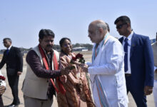 केन्द्रीय गृह मंत्री शाह का जगदलपुर के मां दंतेश्वरी एयरपोर्ट में आत्मीय स्वागत