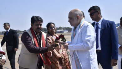केन्द्रीय गृह मंत्री शाह का जगदलपुर के मां दंतेश्वरी एयरपोर्ट में आत्मीय स्वागत