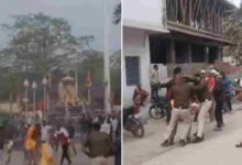 कांग्रेस का जोरदार प्रदर्शन, पुतला दहन के दौरान अफरा-तफरी