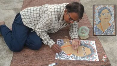 किसान ने अनाज और पुराने सिक्कों से बनाई वित्त मंत्री निर्मला सीतारमण की अनोखी तस्वीर