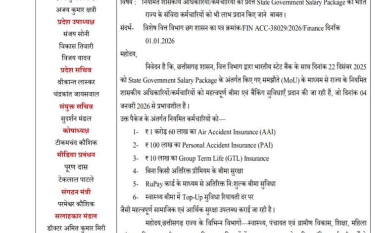 संविदा कर्मचारियों को भी मिले स्टेट गवर्नमेंट सैलरी पैकेज का लाभ