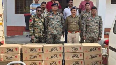 45 पेटी अवैध अंग्रेजी शराब बरामद, वाहन चालक फरार