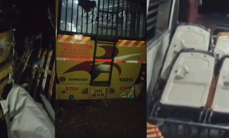 बस हादसा मुख्यमंत्री कन्या विवाह योजना में शामिल जोड़ों से भरी बस सड़क किनारे गड्ढे में उतरी