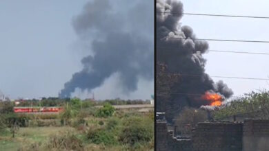 रायपुर में आयल फैक्ट्री में भीषण आग, धुआँ कई किलोमीटर दूर तक दिखाई दिया