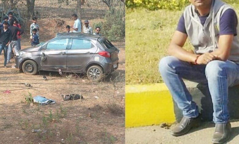 लोहाराथाना में सड़क हादसा व्यापारी की मौत, पत्नी और बच्चों की हालत गंभीर