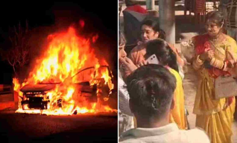 शादी के बाद बहू को लेकर लौट रही CNG अर्टिगा में लगी आग, बड़ा हादसा टला