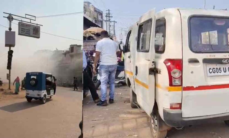 स्कूली वैन में लगी आग, समय रहते बच्चों को सुरक्षित निकाला