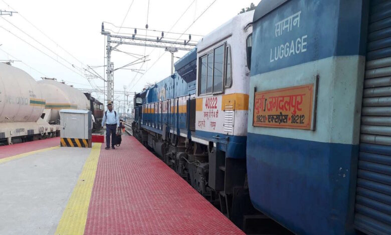 बस्तरवासियों को राहत बंद हुई जगदलपुर-दुर्ग इंटरसिटी ट्रेन जल्द होगी शुरू