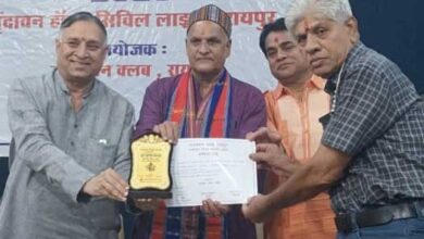 राजेंद्र ओझा भारतीय भाषा संवर्धन सम्मान से सम्मानित