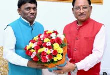 मुख्यमंत्री साय से गोवा के खेल एवं जनजातीय कल्याण मंत्री तावड़कर की सौजन्य भेंट