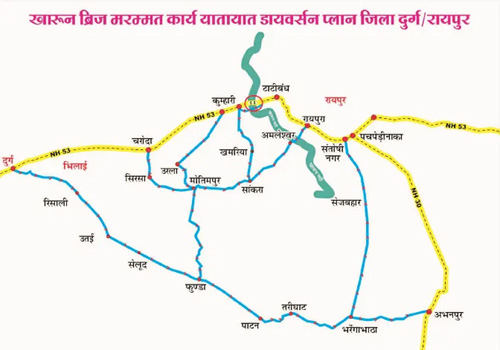दुर्ग-रायपुर खारून ब्रिज पर 1 अप्रैल से बंद, प्रशासन ने जारी किए वैकल्पिक मार्ग