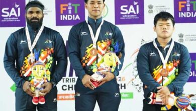 खेलो इंडिया ट्राइबल गेम्स-2026 : वेटलिफ्टिंग में 71 किग्रा वर्ग में सिल्वन बेह्रोथाटलो का स्वर्णिम प्रदर्शन