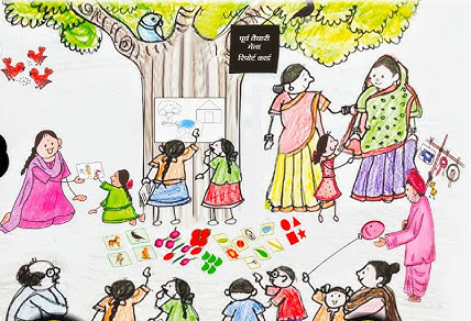 एफएलएन मेला में स्मार्ट माता का किया गया सम्मान