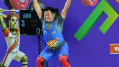 भारोत्तोलन के 94 किलोग्राम पुरुष वर्ग में अरुणाचल के लालू ताकू ने मारी बाजी