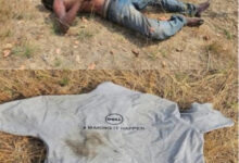 बागड़ पहाड़ी के नीचे खेत के पास अज्ञात युवक का मिला शव