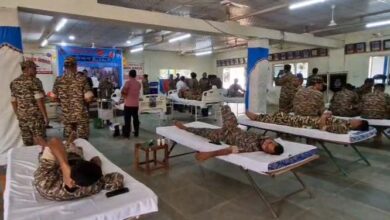 बीजापुर में तैनात 14 बटालियन के 250 जवानों ने स्वेच्छा से किया रक्तदान बीजापुर में तैनात 14 बटालियन के 250 जवानों ने स्वेच्छा से किया रक्तदान