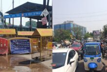 मोवा अंडरब्रिज बंद सूचना की कमी से बढ़ी परेशानी, ओवरब्रिज पर भारी जाम