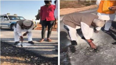 गुना में सड़क निर्माण की जांच में भाजपा विधायक ने खुद परखी गुणवत्ता, गिट्टी उखड़ने पर भड़के