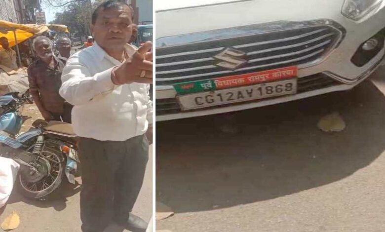 नशे में पूर्व गृहमंत्री के बेटे का हंगामा, कार से दुकान में मारी टक्कर