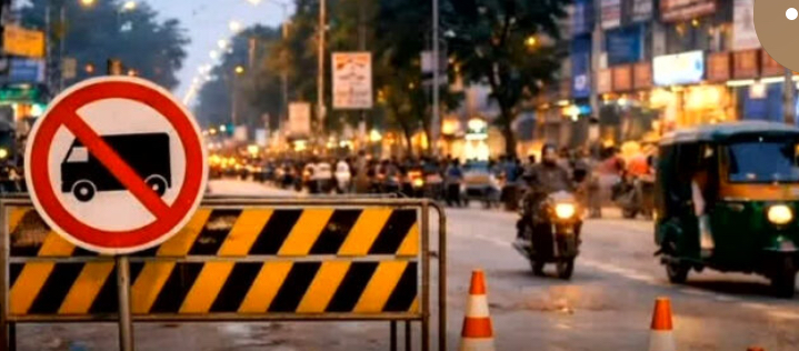 रायपुर के इस चौक पर शाम के पीक ऑवर्स में मालवाहक वाहनों की नो-एंट्री लागू