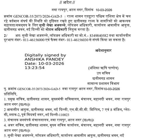 ईरान-इजरायल युद्ध के बीच पश्चिम एशिया में रह रहे छत्तीसगढ़ के नारिकों के लिए सरकार ने दिल्ली में की विशेष व्यवस्था