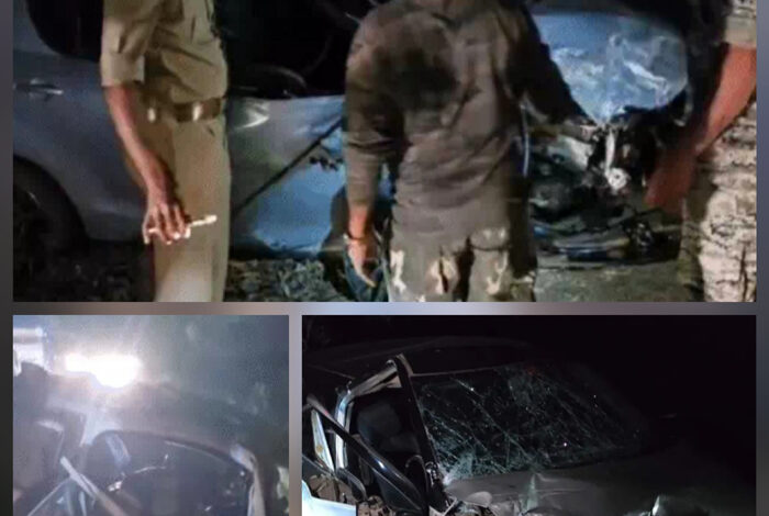 दो कारों की टक्कर में मासूम सहित छह की मौत, तीन गंभीर