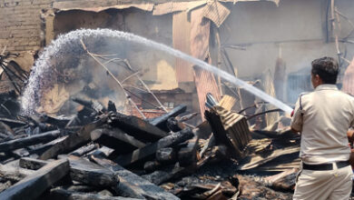 टिंबर मार्केट में लगी भीषण आग, प्लाईवुड सहित लाखों का सामान जलकर खाक