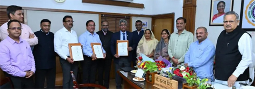 बायोगैस प्लांट स्थापना हेतु नगर पालिक निगम राजनांदगांव, सीबीडीए एवं भारत पेट्रोलियम कार्पोरेशन लिमिटेड के मध्य त्रिपक्षीय समझौता