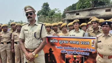 एसडीआरएफ व नगर सैनिकों ने अग्नि सुरक्षा सप्ताह पर निकाली जागरूकता रैली