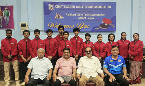 87वीं इंटर स्टेट जुनियर व यूथ नेशनल प्रतियोगिता हेतु छत्तीसगढ़ टेबल टेनिस टीम घोषित