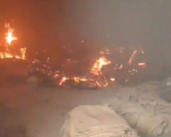 अजीबी एग्रो राइस मिल के गोदाम में लगी आग, लाखों का धान और बारदाना जलकर खाक