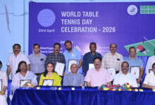 वर्ल्ड टेबल टेनिस डे समारोह में वरिष्ठ खिलाडिय़ों का सम्मान