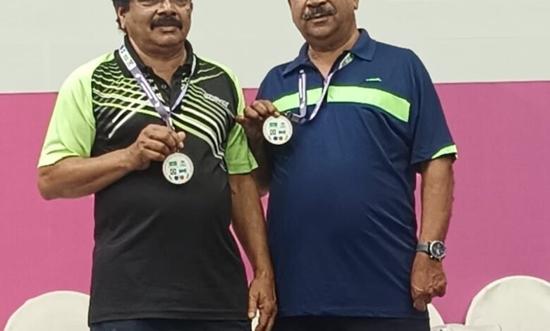 32वीं नेशनल मास्टर्स टेबल टेनिस प्रतियोगिता में छत्तीसगढ़ की पुरुष युगल जोड़ी ने 65+ वर्ग में जीता कांस्य पदक