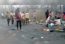 तेज रफ़्तार मालवाहक पलटा, 15 लोग घायल 3 गंभीर