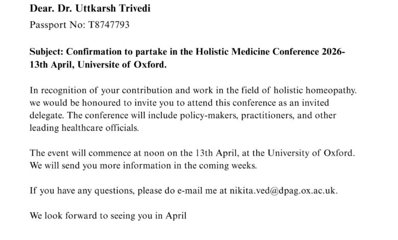 लंदन में आयोजित होलिस्टिक मेडिसिन कॉन्फ्रेंस में शामिल होंगे डॉक्टर उत्कर्ष त्रिवेदी