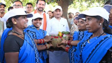सरोधी में महिला स्व सहायता समूह ने मुख्यमंत्री को भेंट की स्थानीय उत्पादों की टोकरी