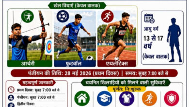 बस्तर के पहले आवासीय खेल अकादमी में प्रवेश के लिए चयन ट्रायल 28-29 मई को