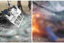 बालाघाट सड़क हादसा पलटी एम्बुलेंस में लगी भीषण आग, चालक की दर्दनाक मौत