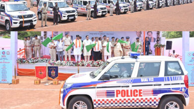 रायपुर पुलिस कमिश्नरेट में गृह मंत्री शर्मा ने 54 अत्याधुनिक इमरजेंसी रिस्पॉन्स वाहनों को दिखाई हरी झंडी