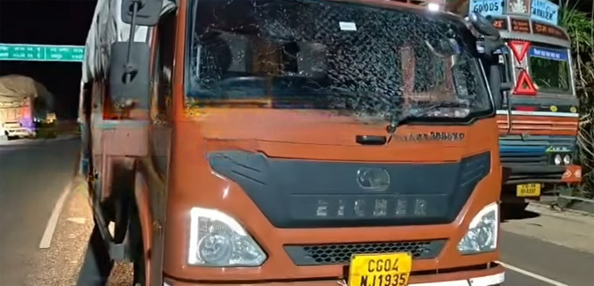 कोंड़ागांव बायपास मार्ग पर अज्ञात उपद्रवियों ने दर्जनभर वाहनों पर की पत्थरबाजी