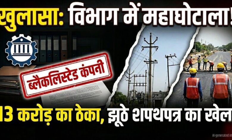 पीडब्ल्यूडी में बड़ा फर्जीवाड़ा ब्लैकलिस्ट कंपनी को मिला 13 करोड़ का ठेका