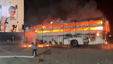 बस में आग लगते ही चीख-पुकार, कांच तोड़कर बचाई गई जान