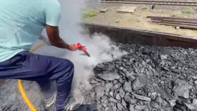गतौरा में कोयला लदी मालगाड़ी के वैगन में आग, रेल यातायात प्रभावित