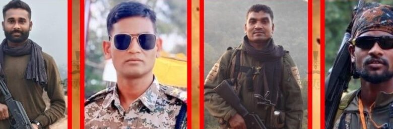 आईईडी ब्लास्ट में शहीद 4 जवानों को दी अंतिम विदाई