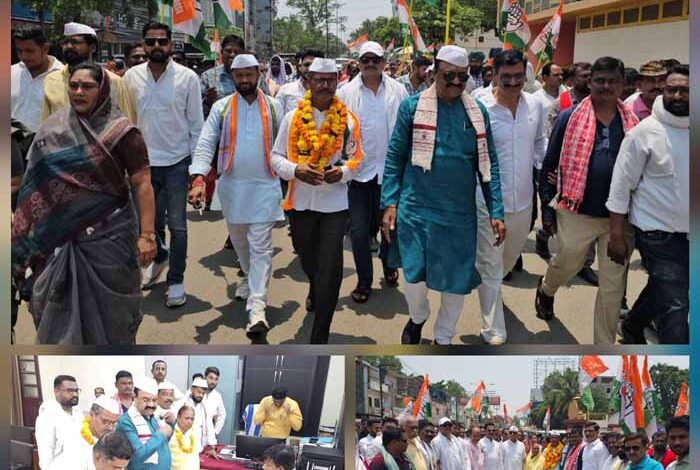 निगम उपचुनाव के लिए कांग्रेस पार्षद प्रत्याशी ने किया नामांकन दाखिल