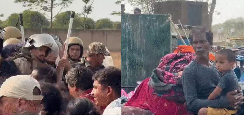 नकटी गांव में तोड़े गए 80 घर,पुलिस के साथ झड़प,प्रशासन ने कहा नया रायपुर में मिलेंगे मकान